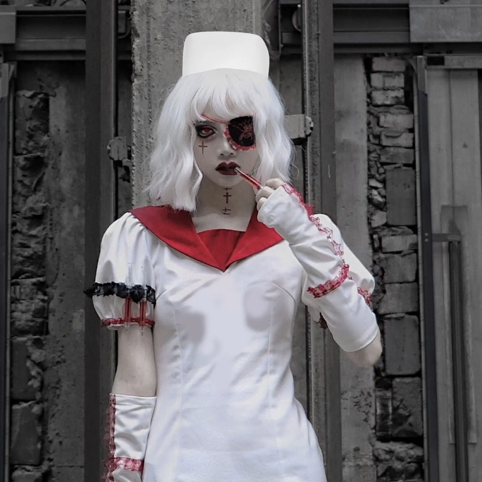 

Белая тонкая медицинская шапочка для женщин: дышащая, впитывающая пот, из комфортной ткани. Аксессуар для медсестринского костюма, для выпускных вечеров и косплея.