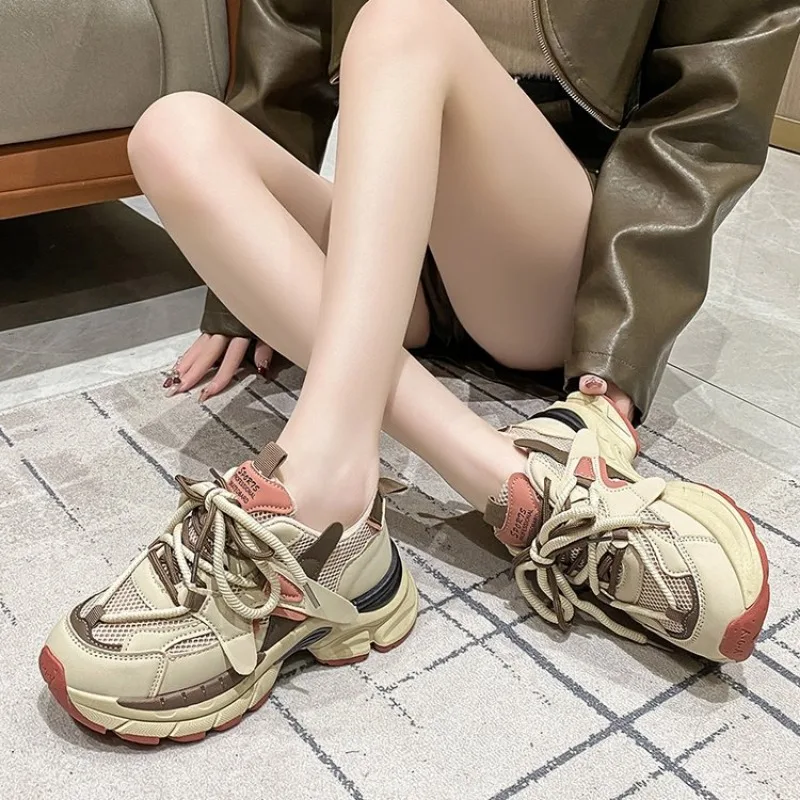 Cross Straps Splicing Tenis Feminino Shoes For Women Zapatillas Mujer Chaussure Femme Clunky Sneaker Platform Women's Zapatos