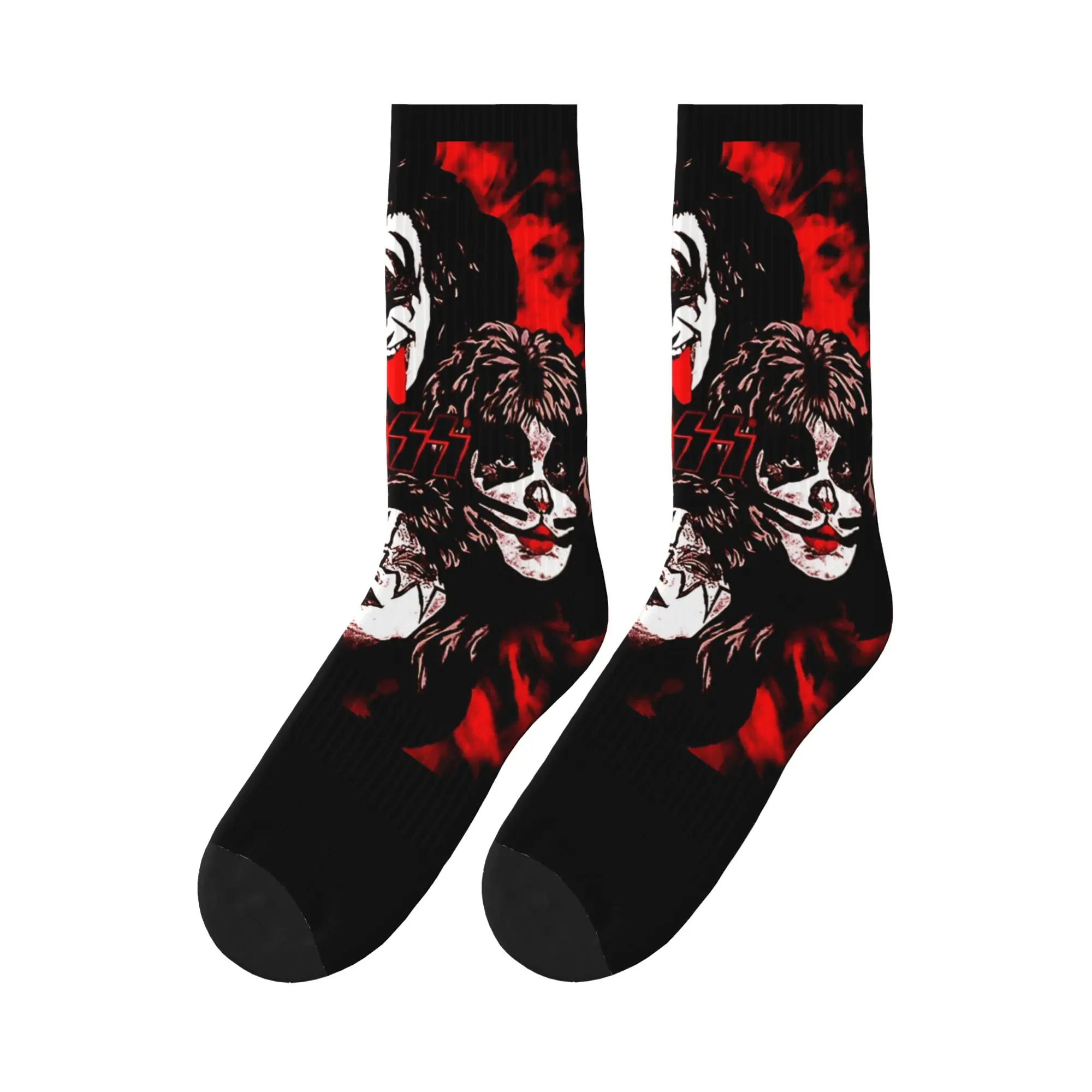 

Unisex Men Socks Kiss Metal Band Rock Stockings Spring Funny Breathable Socks Design Cycling Non Skid Socks
