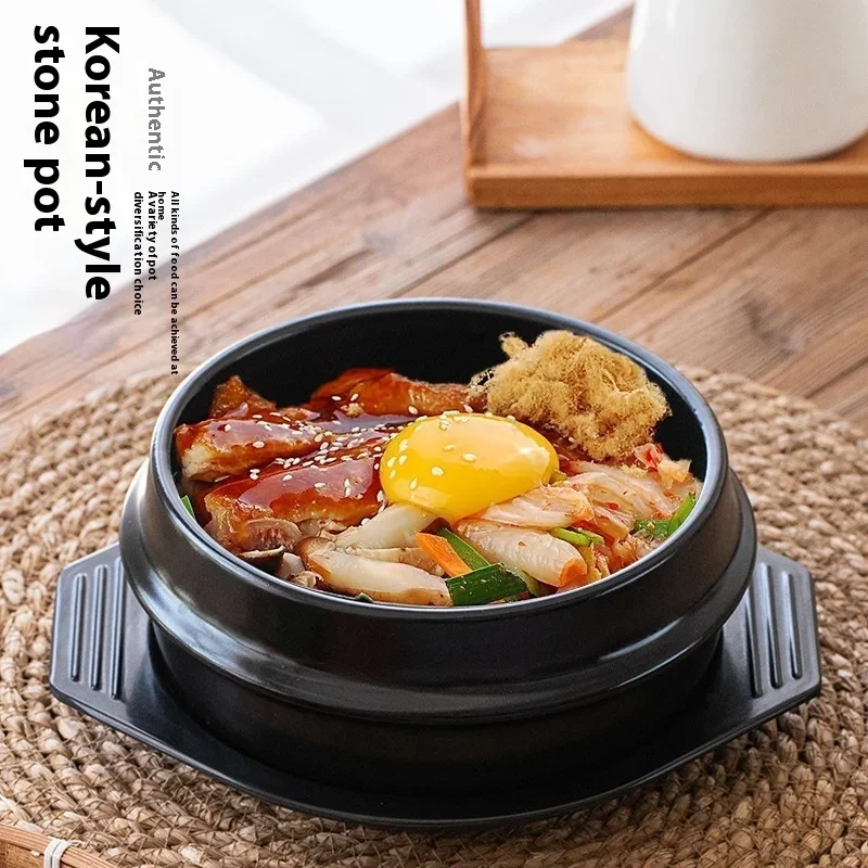 

Korean-style Stone Pot for Bibimbap Rice Small Casserole High Temperature Resistant Ceramic Sauce Soup Kitchen