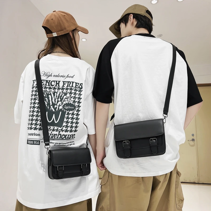 

Сумка через плечо для пары, два размера с украшением в виде пряжки ремня, водонепроницаемая сумка на ремне для прогулок, свиданий, вечеринки, школьная сумка-мессенджер