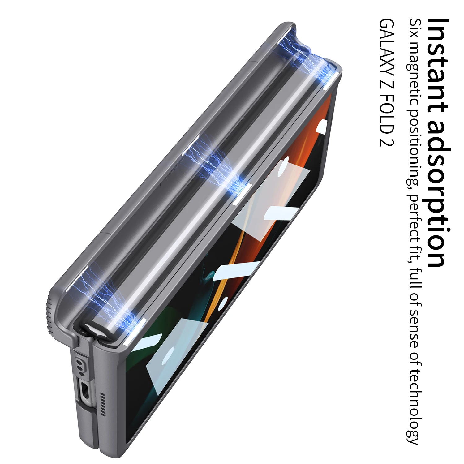 Magnetic Hinge Slide Lens Case For Samsung Galaxy Z Fold 2 Outer Glass Protective Ring Holder Hard Cover For Galaxy Z Fold5 Case