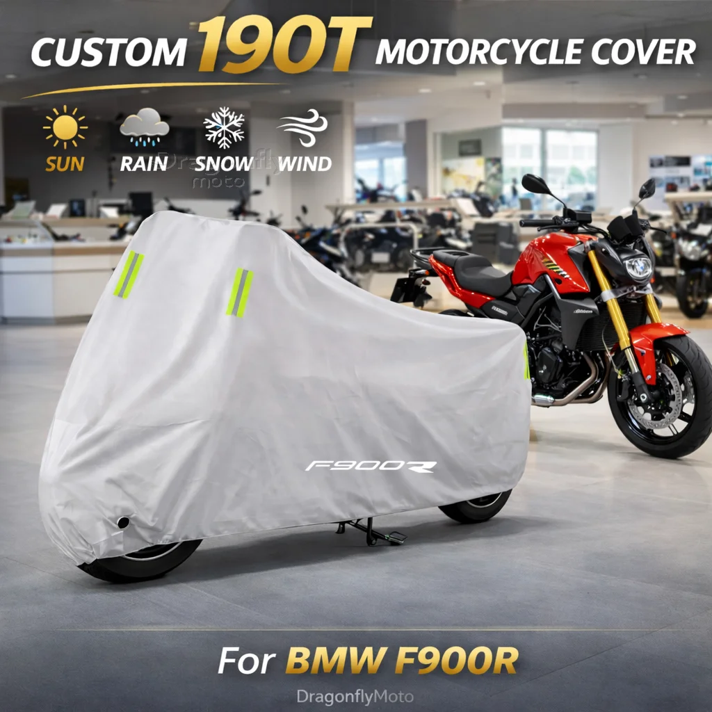 

Чехол для мотоцикла BMW F900R F900 R F 900R, серебристый, водонепроницаемый, защита от УФ-лучей, дождя, пыли, солнца, для улицы и дома
