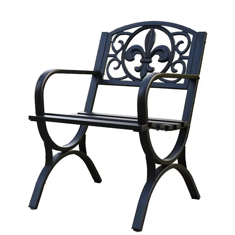 

Black single person outdoor chair, balcony sofa chair, courtyard leisure chair