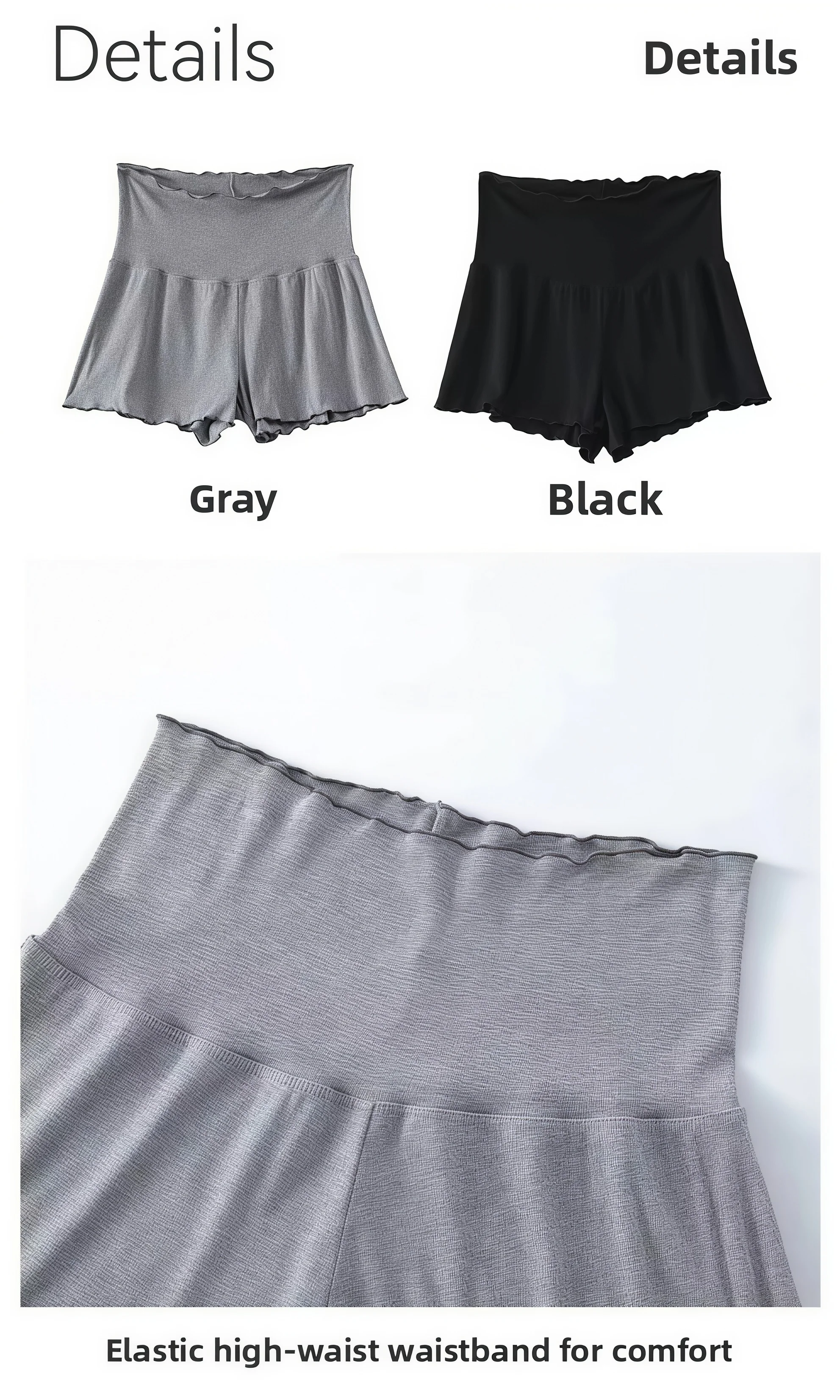 Damen High-Waist Rüschen-Skort-Shorts, weich, dehnbar, schützt vor Scheuerstellen, für Tanz und Yoga, lässige Sicherheitsshorts. – Detail 8