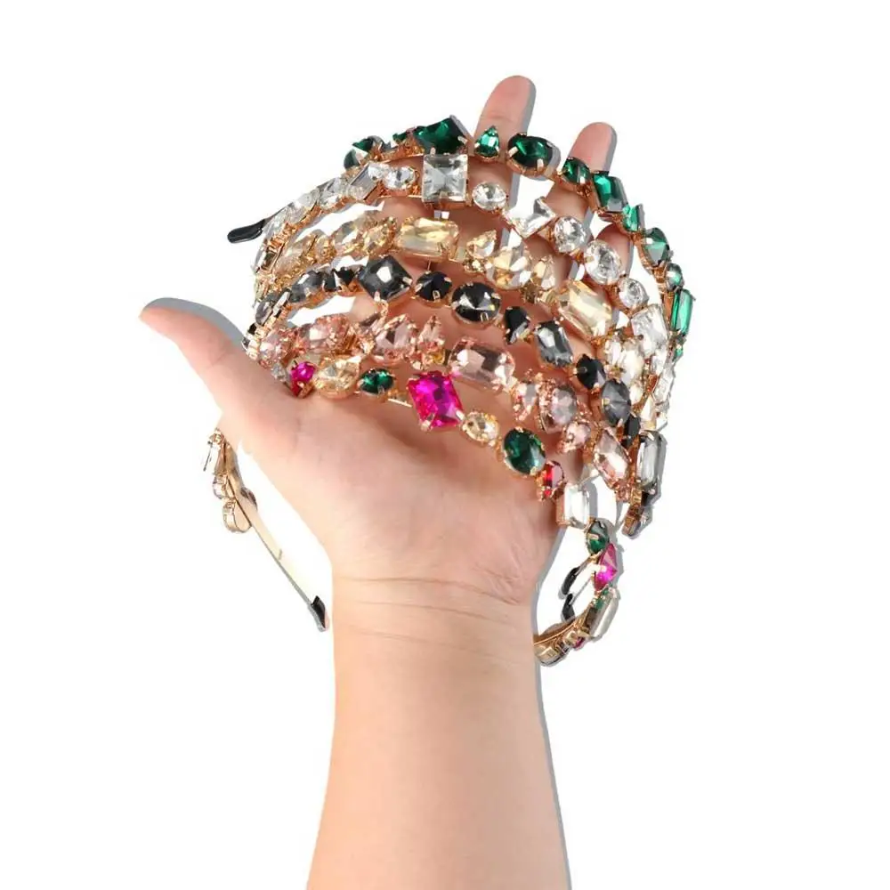 

Тонкие боковые повязки на голову из сплава со стразами и стразами для невесты, аксессуары для волос, повязка для волос с кристаллами, головной убор