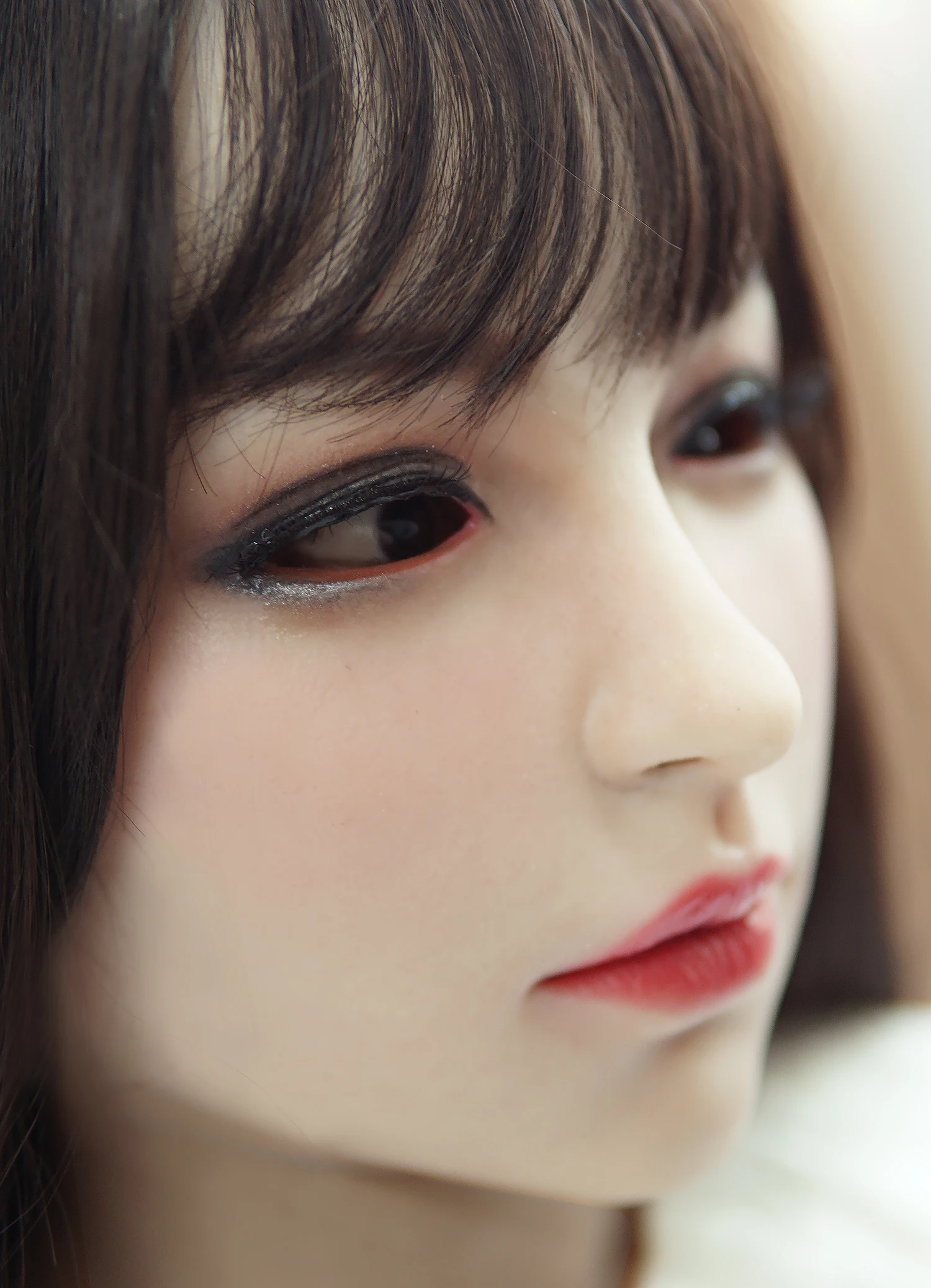 (M10 Aglaia) فستان متقاطع برأس كامل من السيليكون الواقعي للنساء المتحولين جنسيا قناع تزيين متقاطع عيون مزيفة