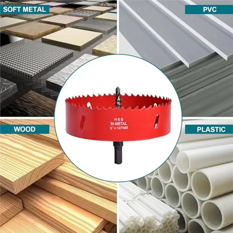 A02F-4-1/4Inch / 108Mm Hole Saw For Wood, Plastic Board, Ceiling,Drywall, And Metal Sheet - HSS Bi-Metal Hole Cutter - view 6