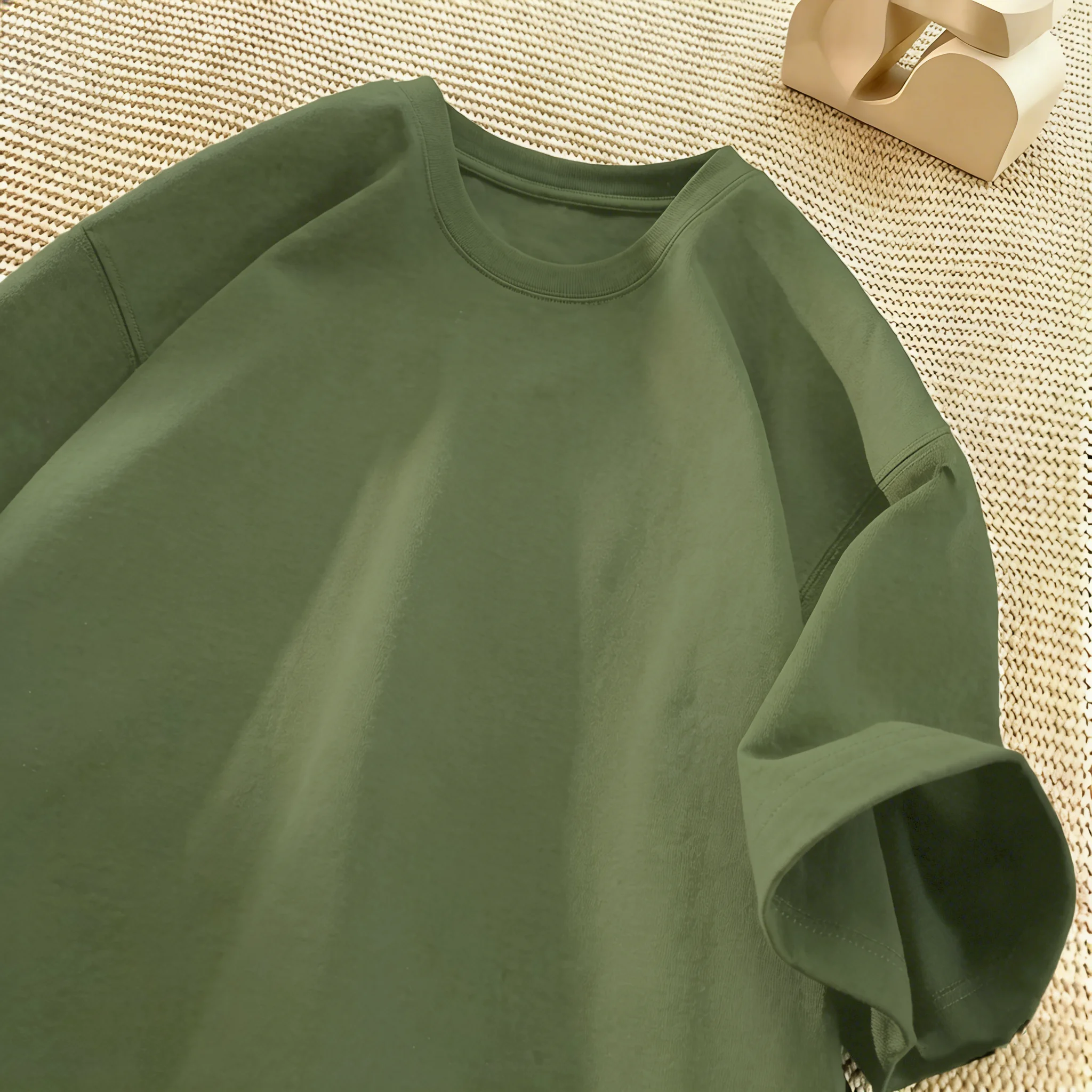 Solide modische Sommer-T-Shirts für Herren, mehrfarbig, S-3XL, Baumwolle, kurzärmelig, All-Match, Basic, Sport, Streetwear, weiche, atmungsaktive Kleidung – Detail 19