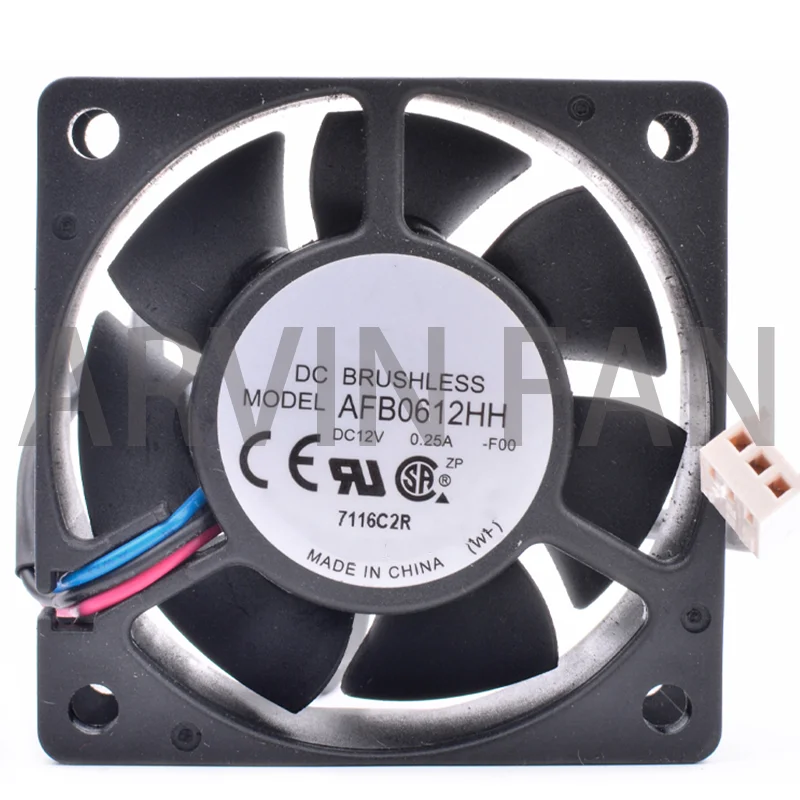 

Brand New Original AFB0612HH-F00 6cm 6025 60mm Fan 60x60x25mm DC12V 0.25A Server Power Cooling Fan