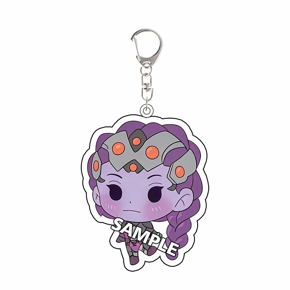 For Overwatch Game Peripheral Juno Ashe Sombra Acrylic KeyChain Q Version Cartoons Backpack Pendant Exquisite Festival Gift view 2