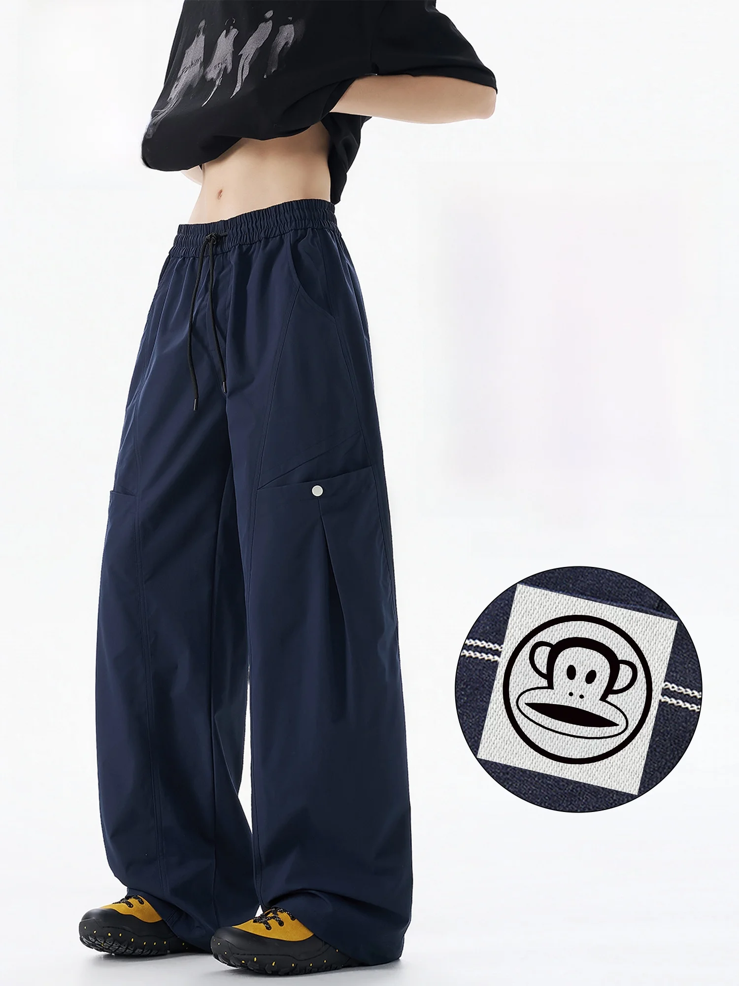 

PaulFrank Loose Straight Leg Sports Pants Men's Summer Thin Wide Leg Casual Trousers Breathable Qui Dry Comfortable Fit