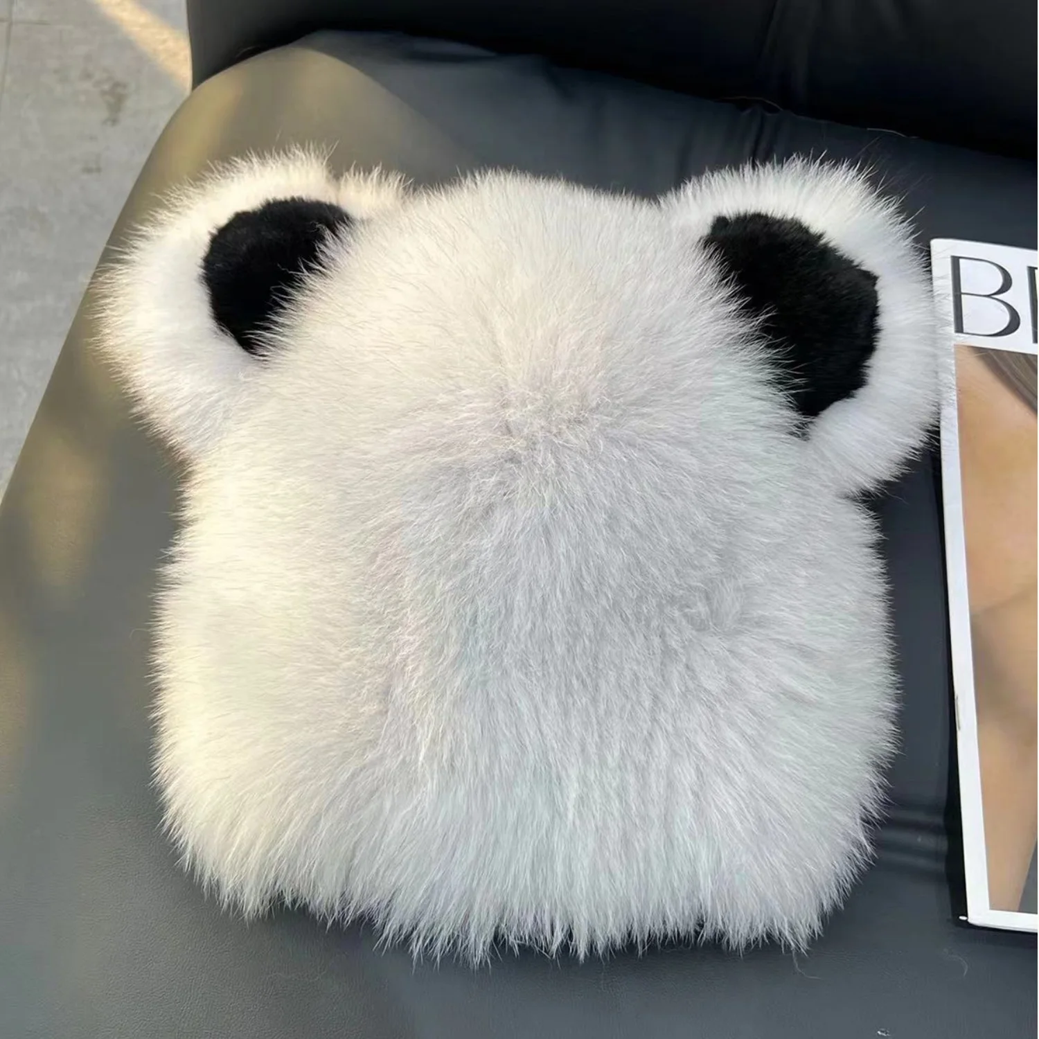 Neue Stilvolle Beanie Fuchs Pelz Hüte für Frauen Winter Warme Flauschigen Neck schal hut set Dicke Natürliche Fuchs Pelz Hut Weibliche Kuppel Hüte – Detail 4