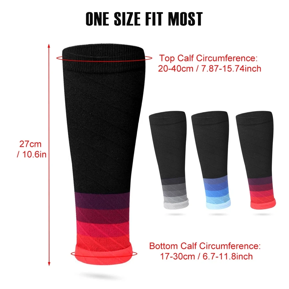 1 Pair Calf Compression Sleeves 20-30mmHg for Running Sports   Footless Leg Socks for Men Women Marathon Outdoor