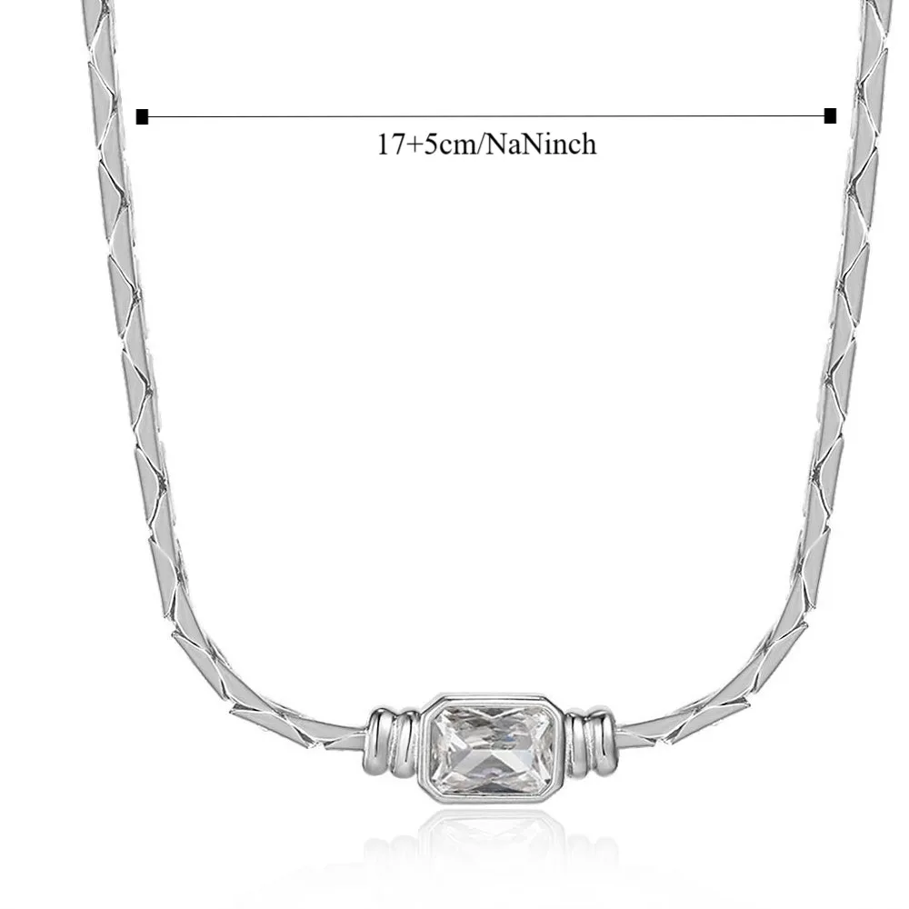 Модное панк-плетеное ожерелье из циркона из нержавеющей стали, браслет с кристаллами в стиле ретро, блестящая квадратная тканая цепочка, ювелирные изделия