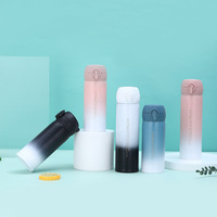 350ML Gradient Stainless Steel Insulated Cup Whit Bouncing Cover Portable Travel Thermal Cup Leakproof Thermal Bottle Gift
