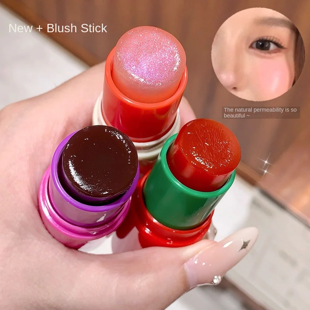 

Jelly Fruit Clear Feeling Temperature Change Blush Stick Peach Pink Sweatproof Jelly Blush Palette Stick Cosmetic Long Lasting