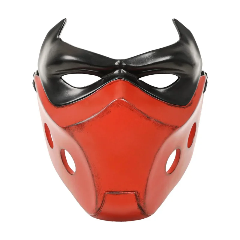 CyCafele Jason's Capacete Deluxe Máscara de Capuz Vermelho 2022 Impressionante Coleção de Arte Jason Todd Capacete de Resina Halloween Cosplay Adereços