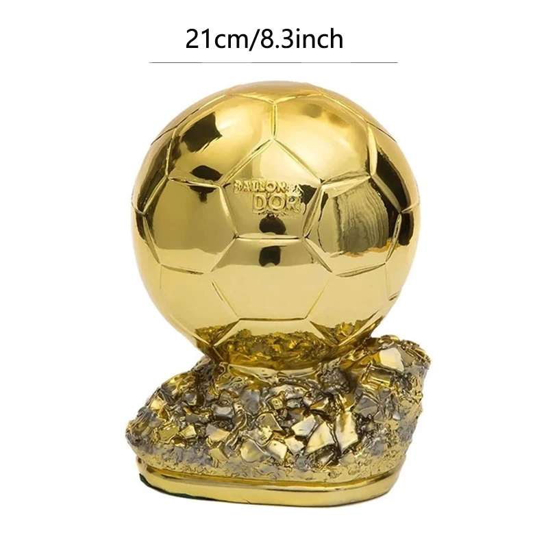 Golden Ball Trophy Custom Football Final Shooting Athlete Electroplating Model Resin Soccer Cup Fans Collectibles Souvenirs Gift