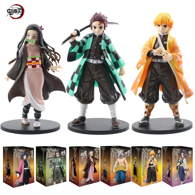 Anime Demon Slayer Kimetsu no Yaiba figure Kamado Tanjirou Action Figure Agatsuma Zenitsu Nezuko Warrior PVC Model Toys