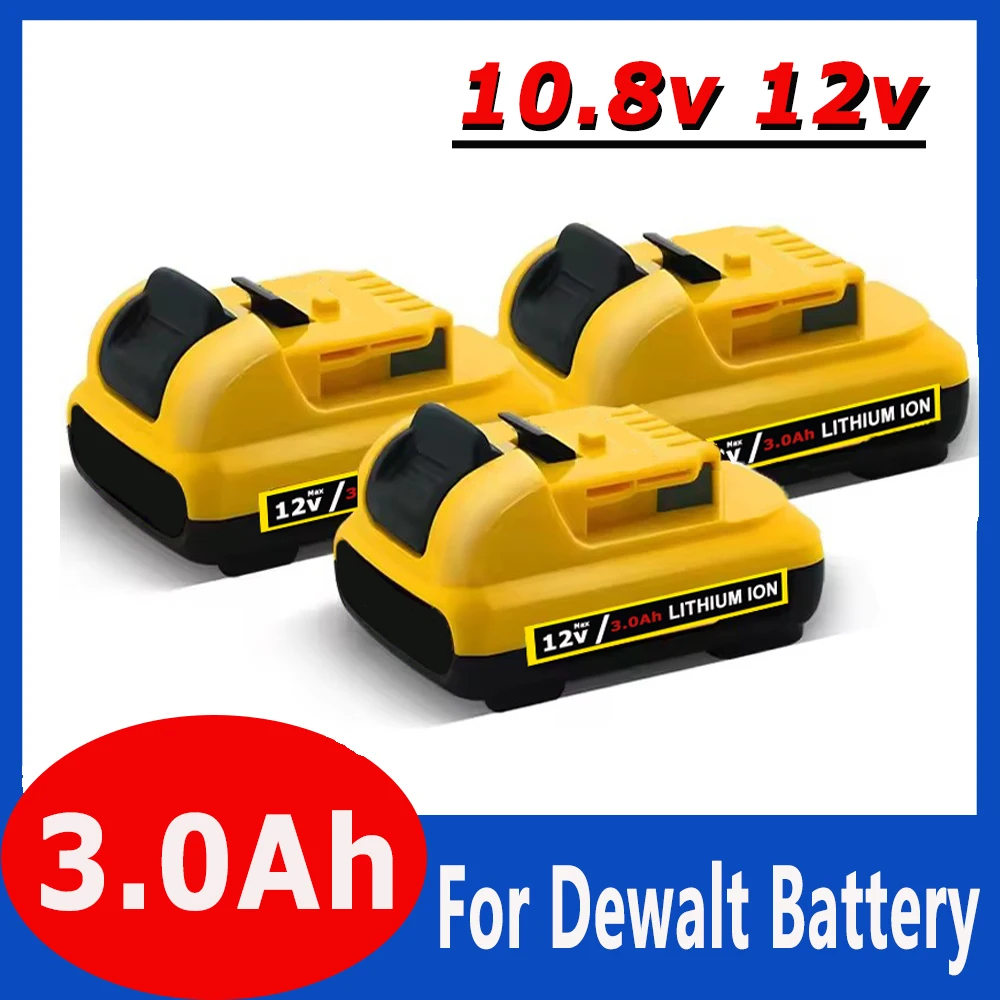 3000mAh 12V Volt Max Lithium Ion Battery Replacement for DeWalt DCB120 DCB123 DCB122 DCB127 DCB124 DCB121 Rechargeable Batteries