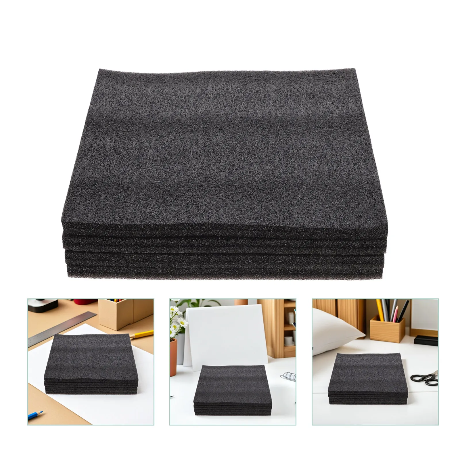 4Pcs Polyethylene Pe Foam Sheets 11.8x11.8x0.4 Black Dense Cushioning Foam for Shipping Boxes Toolbox Drawer Inserts Packing