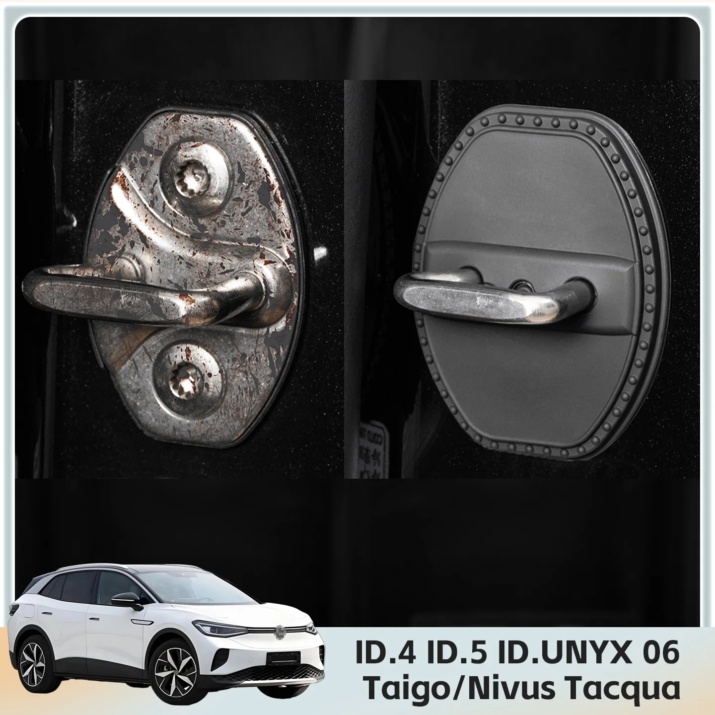

2/4 шт. силиконовые защитные накладки на замки дверей автомобиля для Volkswagen ID.4 ID.5 Tacqua Taigo/Nivus ID.UNYX 06