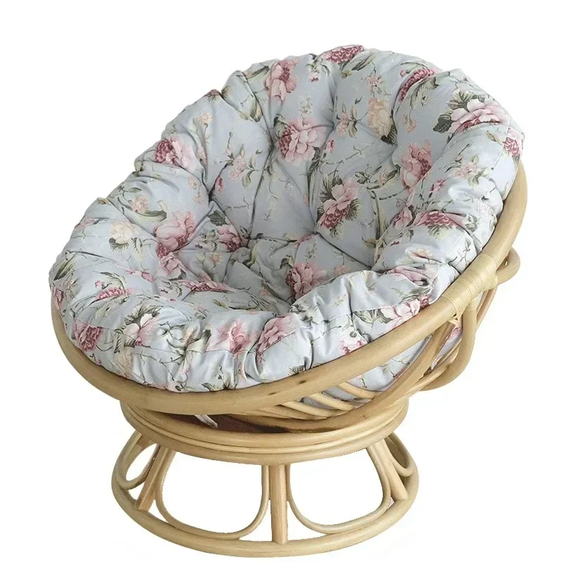 Balcony leisure single chair, sofa rotating light luxury living room lazy, solid wood bedroom rattan chair