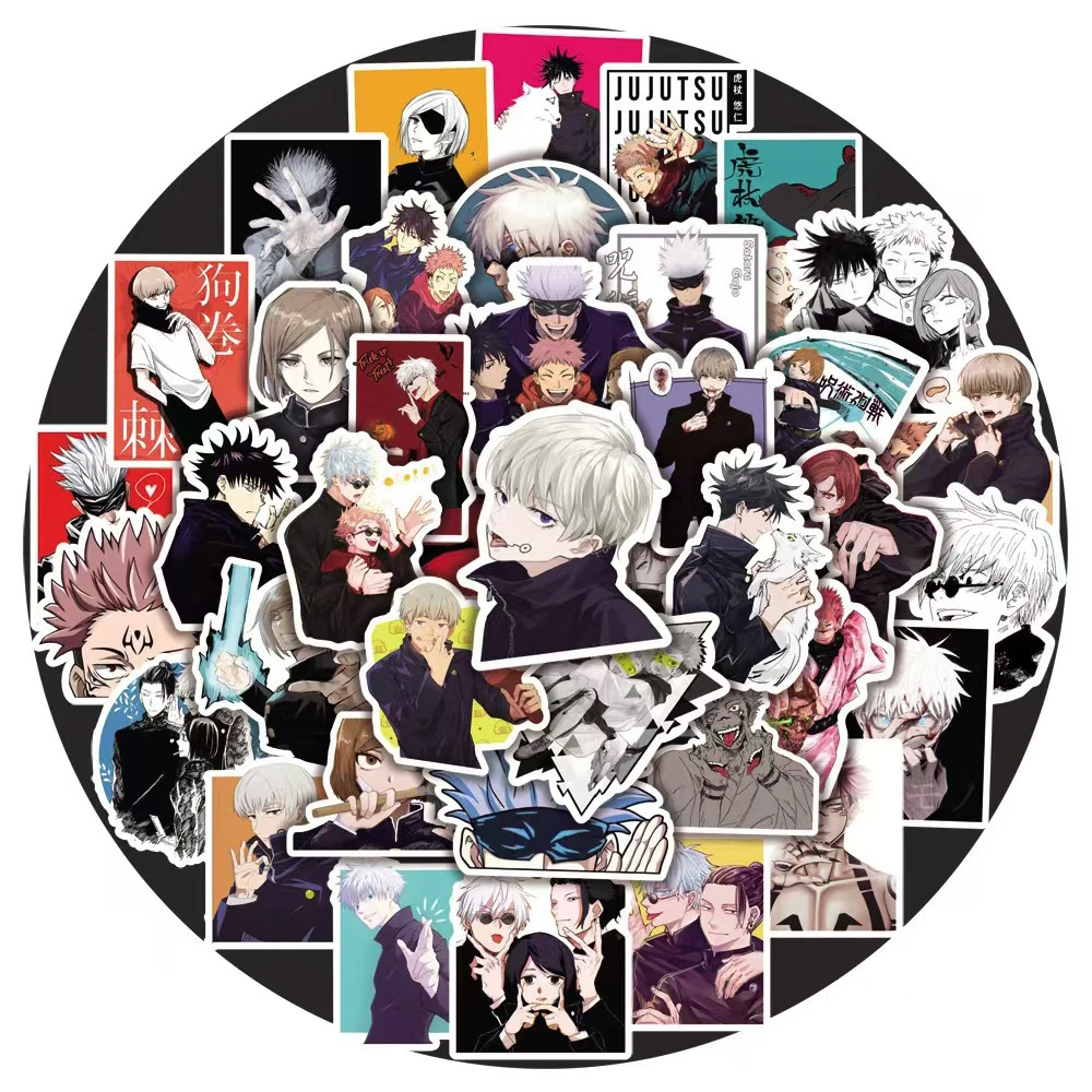 

10/30/50pcs Jujutsu Kaisen Stickers Cartoon Itadori Yuji Satoru Gojo Decals Toys DIY Stationery Phone Luggage Cool Anime Sticker
