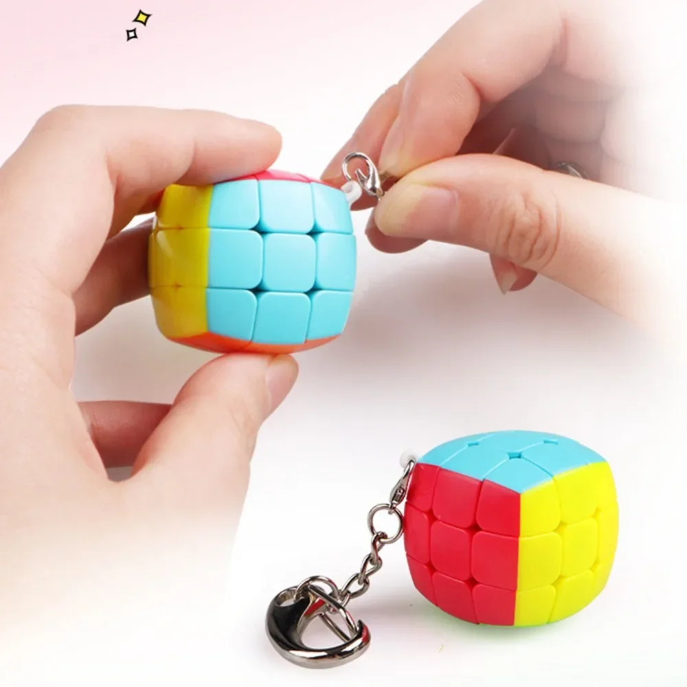 Keychain Cube Keychain 3x3 Mini Pocket Cubes Key Ring Gear 2x2 Maple Leaf Keyring Puzzle Jelly Mini Fidget Toy