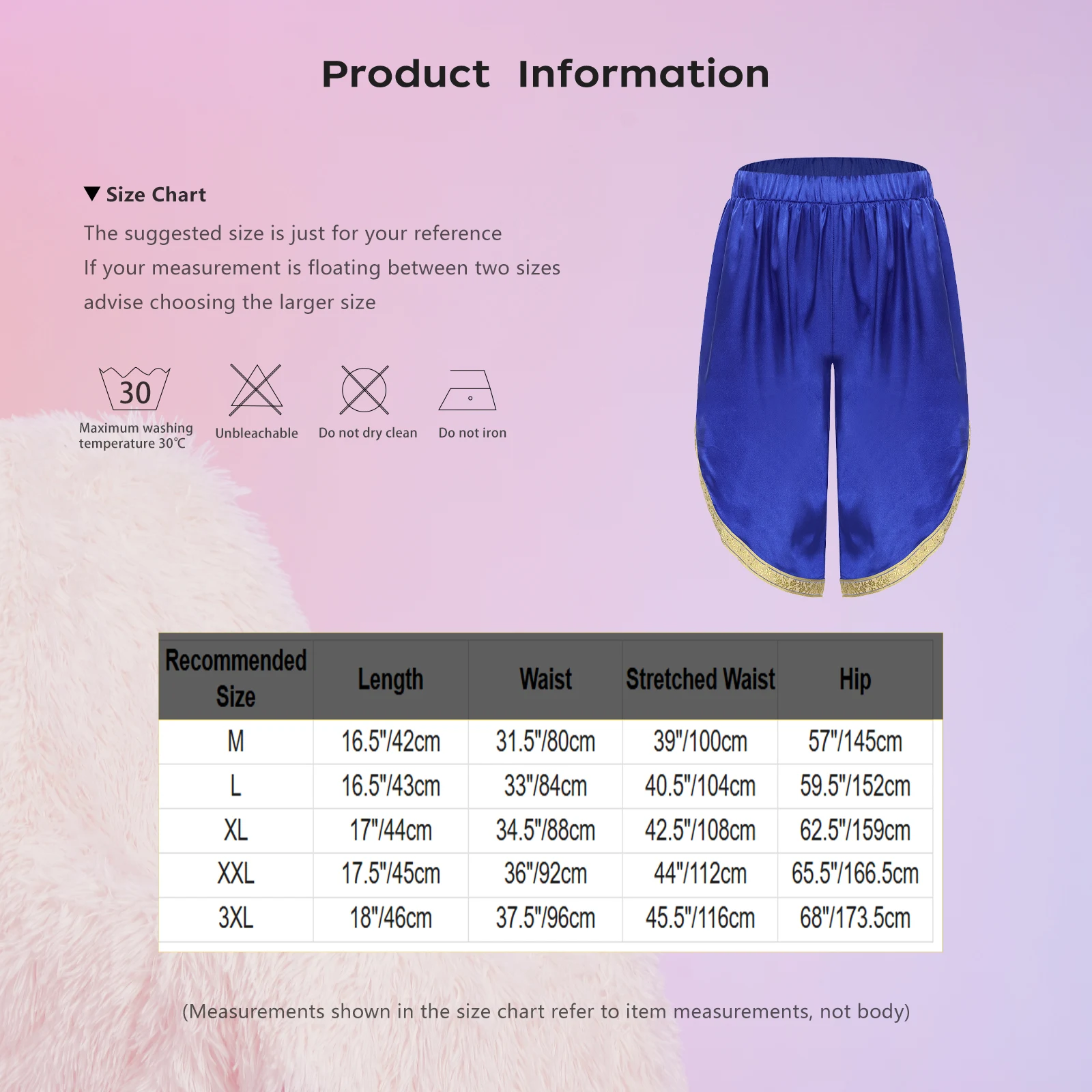 Męskie, stylowe, błyszczące szorty dhoti na Halloween w arabskim, egipskim, indyjskim stylu cosplay z kieszeniami, luźne, arabskie, codzienne, na karnawał.