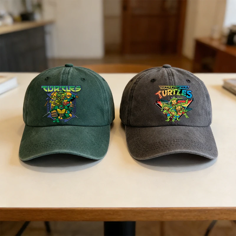 

Teenage Mutant Ninja Turtles Cartoon Baseball Cap Unisex Fashion Adjustable Adult Sun Hat Anime Washed Denim Sunbonnet for Man