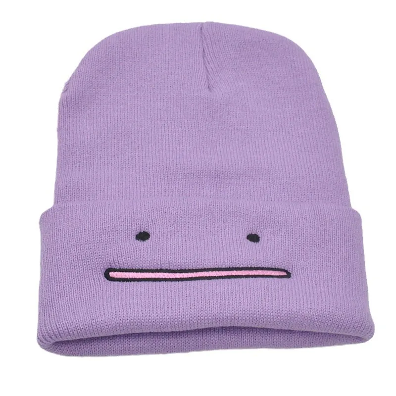 Pokemon Snorlax Ditto Psyduck Beanies Women Winter Warm Hat Anime Solid Color Funny Embroidery Cap for Men Knitted Bonnet Unisex