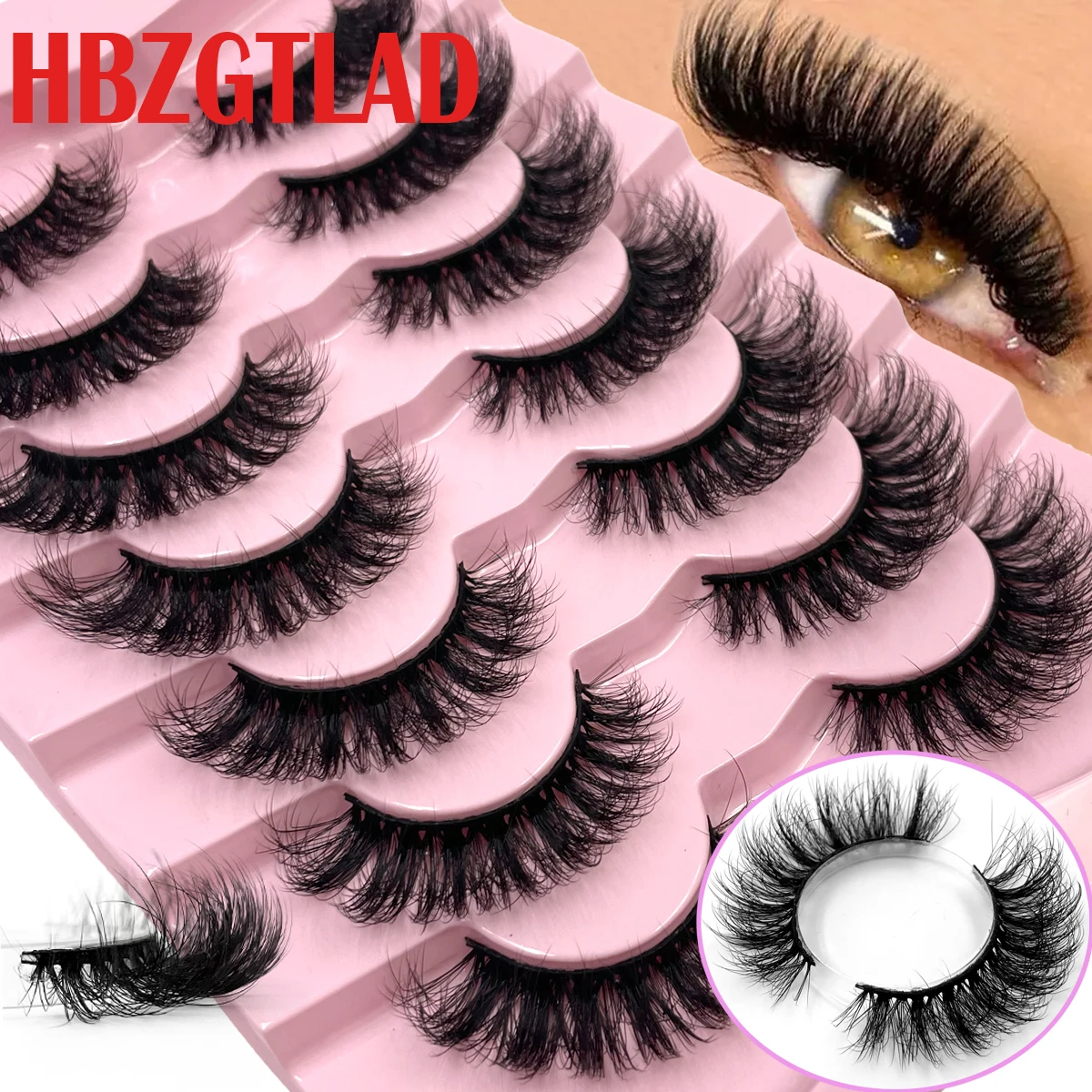 7pairs 3D False Eyelashes Natural Russian Strip Lashes Fluffy Mink Lashes Fluffy Volume Eyelashes Fake Eyelash Extension Make Up