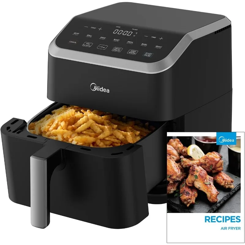 Air Fryer 5.5QT, Rapid Air Technology, 9 Preset Menus, Quick and Easy Meals, 1 Minute Button and Favorite Function.