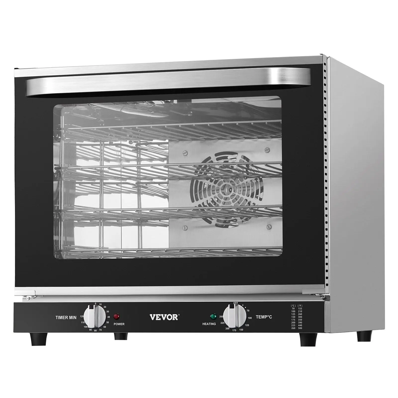 66L 4-Tier Countertop Oven 2800W Electric Toaster Tempered Glass Door Bakery Equipment