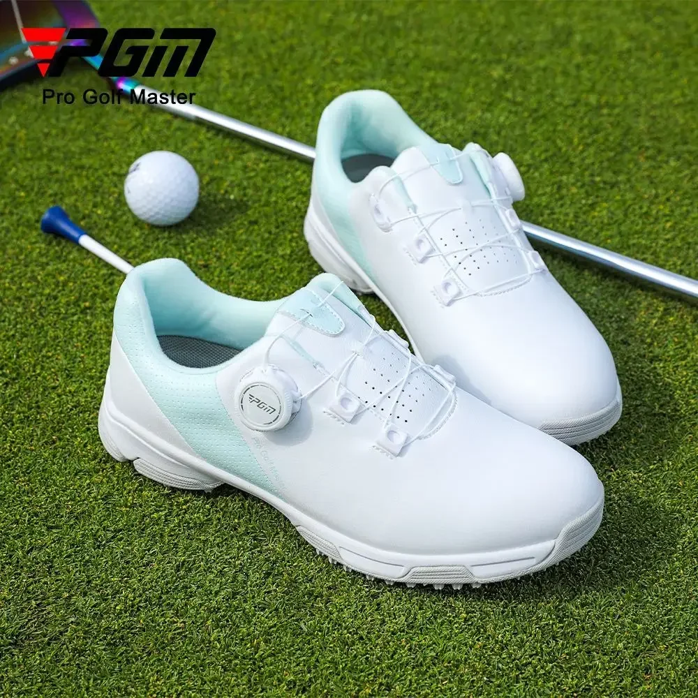 PGM Golf Shoes For Women Waterproof Sports Shoes Anti Slip Lightweight Knob Comfortable And Cushioned Midsole