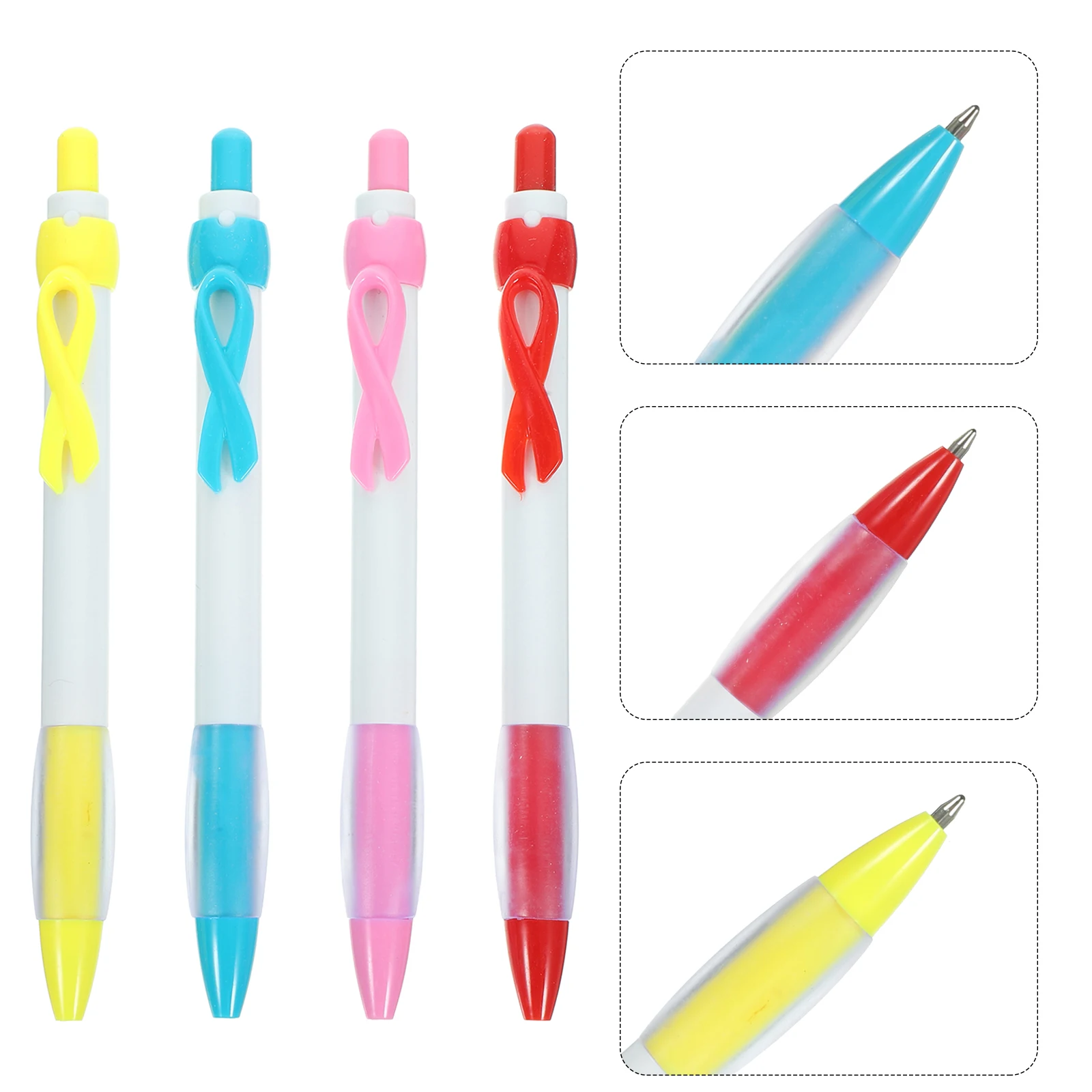 

12pcs Creative Ballpoint Pens Smooth Fine Ink Comfortable Ergonomic Grip Plastic Press Pens Business Household Writing