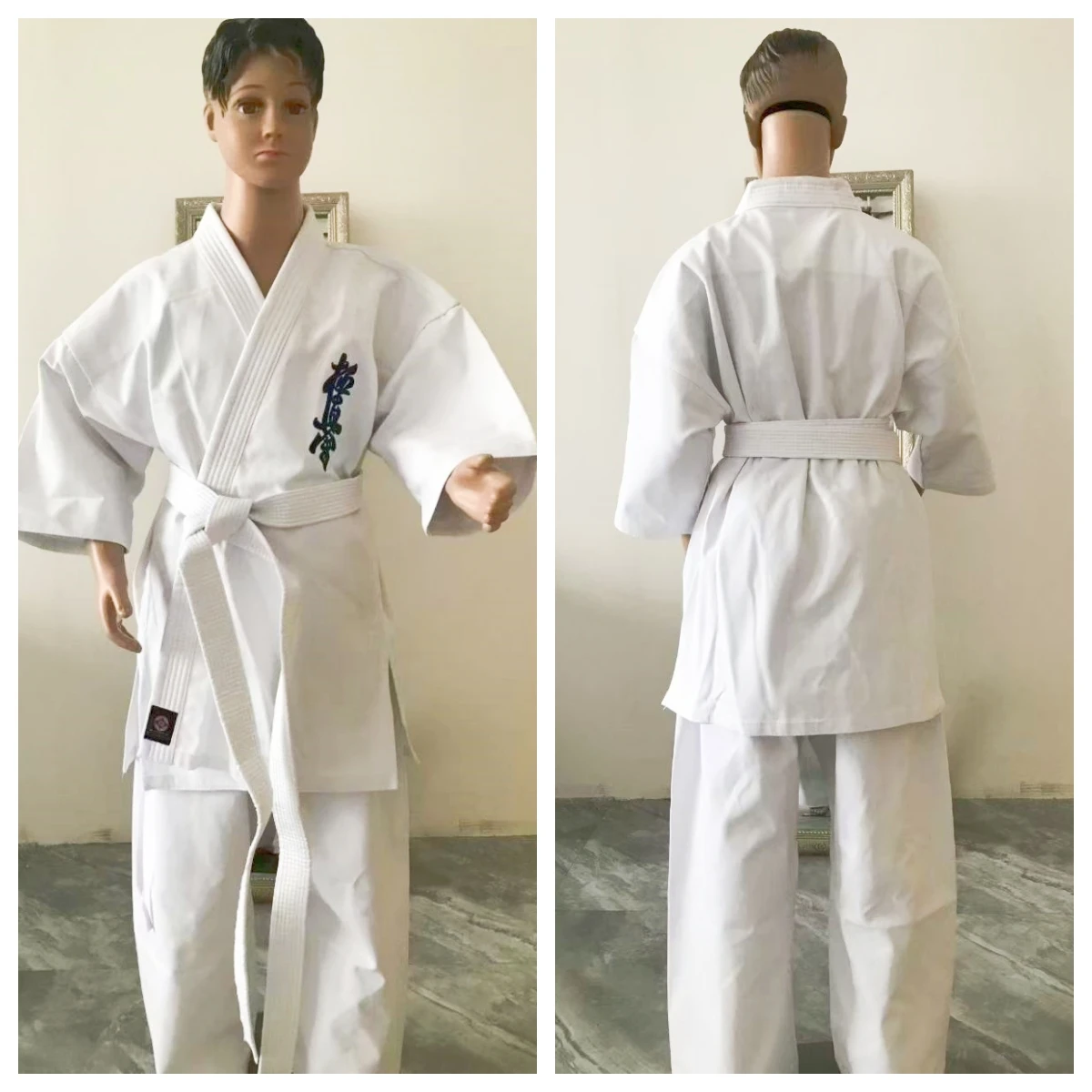 12oz زي الكاراتيه نسيج القطن عالي الجودة قميص بأكمام طويلة للأطفال البالغين رجل امرأة فنون الدفاع عن النفس دعوى ملابس التدريب #1