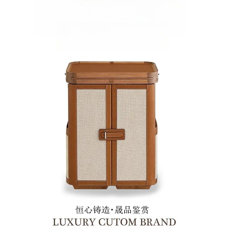 Solid wood multi-functional folding desk designer modern simple luxury villa study high-end bookcase