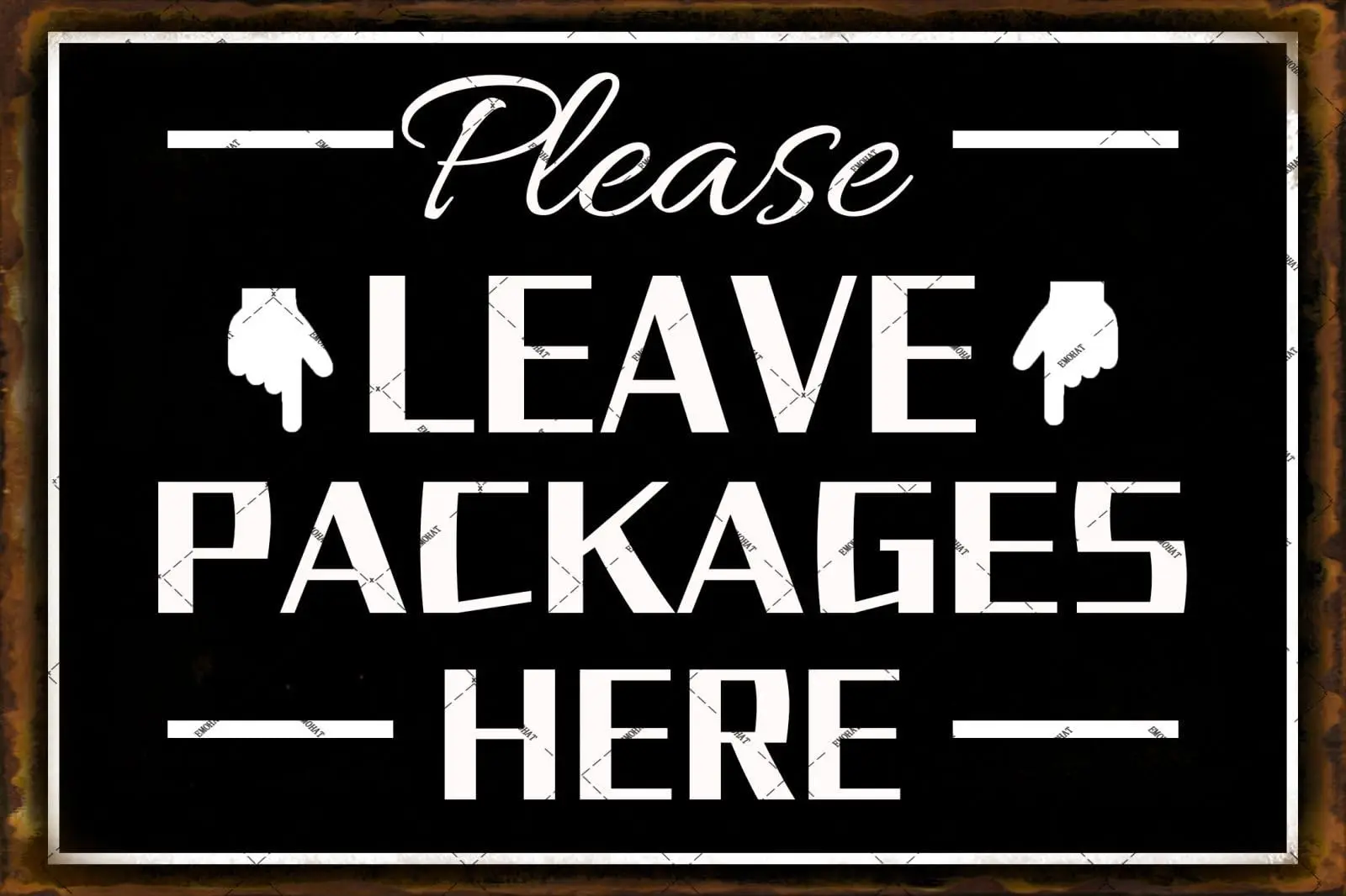 EMOHAT Warning Sign Please Leave Packages Here Metal Tin Signs Poster Wall Decor Wall Art Plaque for Home House Yard 12x8 I sign