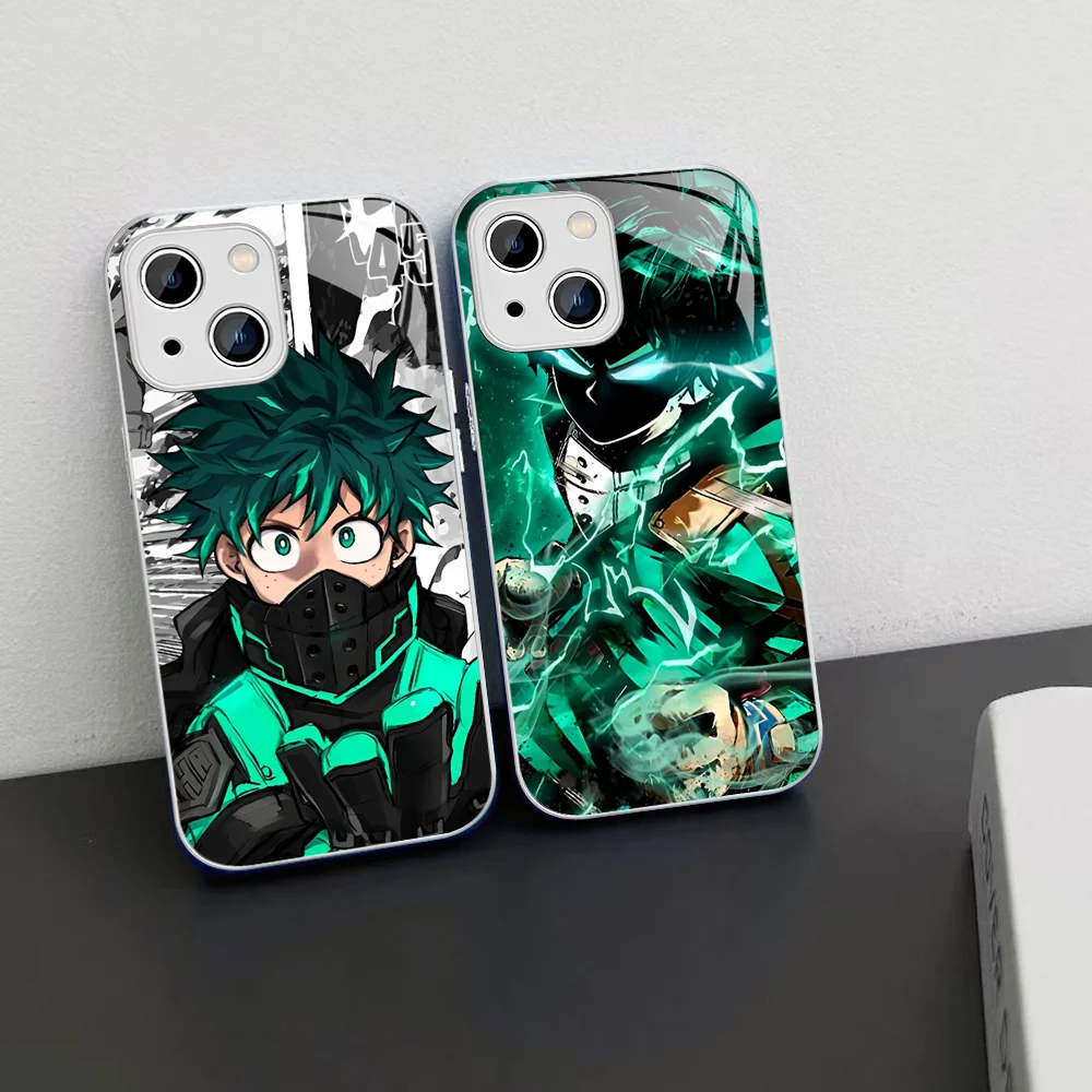 Deku My Hero Academia Phone Case For iPhone 14 13 12 Mini 11 Pro XS Max X XR 14 Plus Tempered Glass Cover