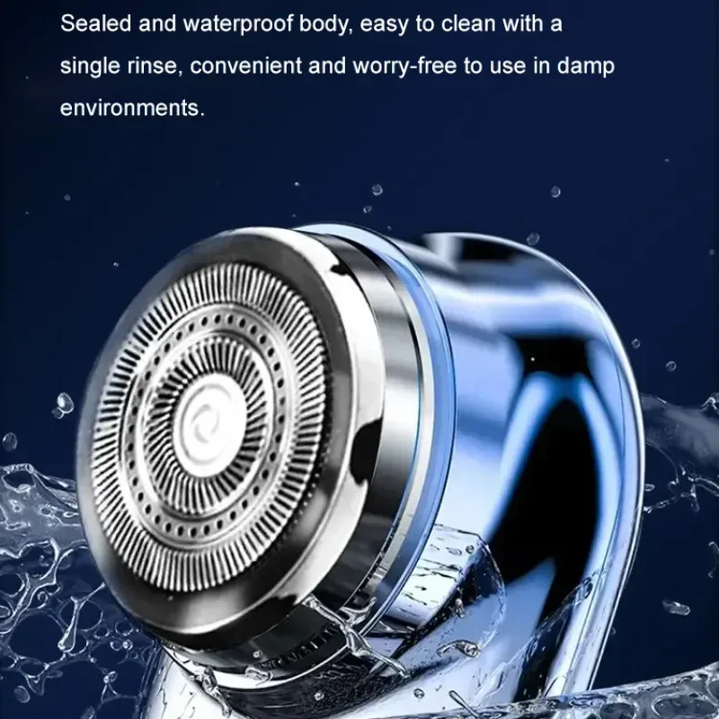 남성용 휴대용 미니 전기 면도기, 습식 및 건식 면도기, 스테인레스 스틸 터보 회전 블레이드, USB 여행용 얼굴 전신 면도, 1PC 