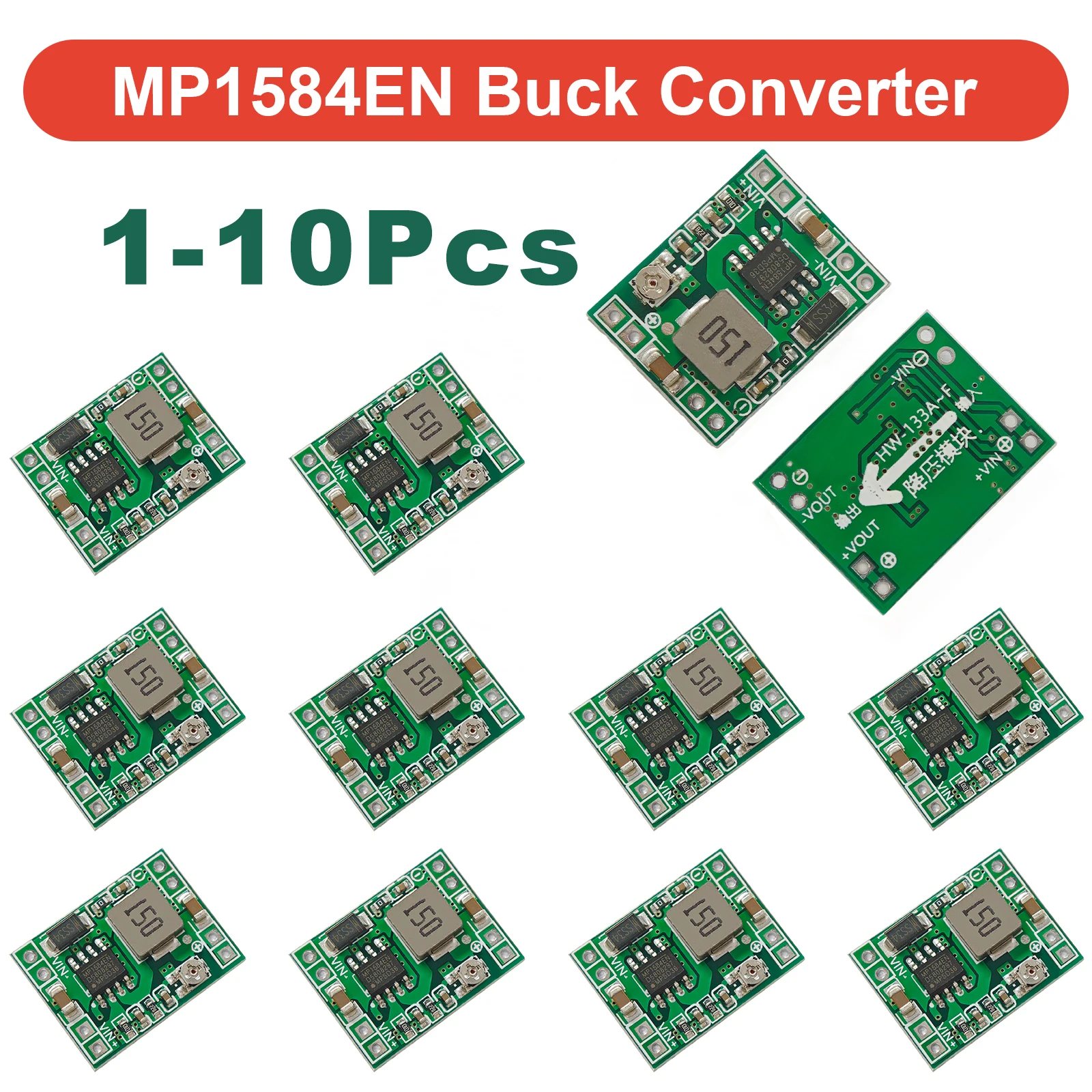 1-10Pcs MP1584EN Adjustable 3A DC-DC Converter Step Down Voltage Regulator Module Replace LM2596s MP1584 DC DC Buck Board