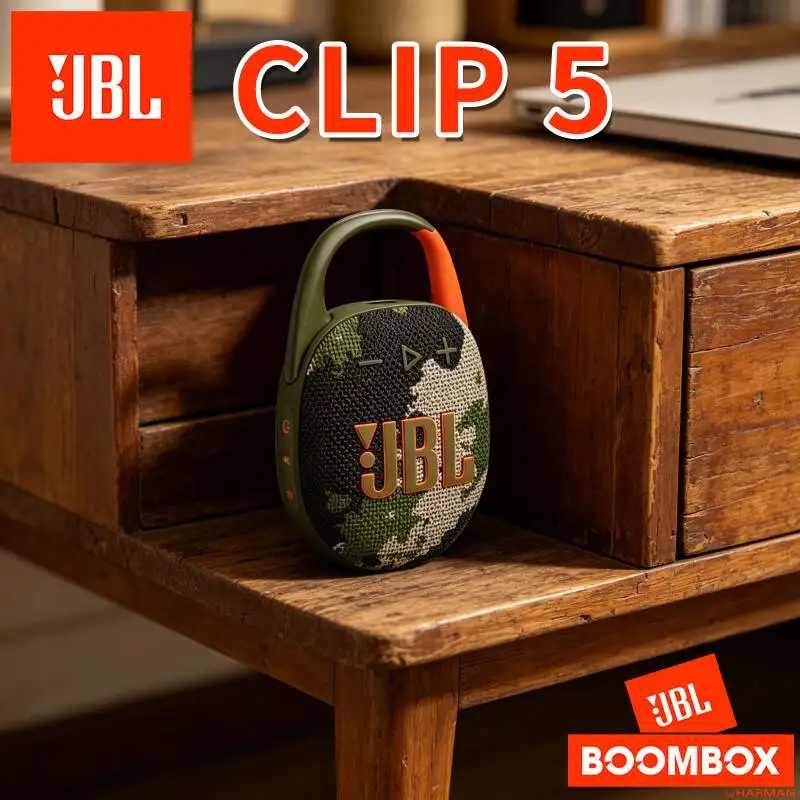 

Brand New JBL Clip 5 Adventure Grade Speaker Windproof And Waterproof Performance Reliable For Wild Outdoor Travel Trips
