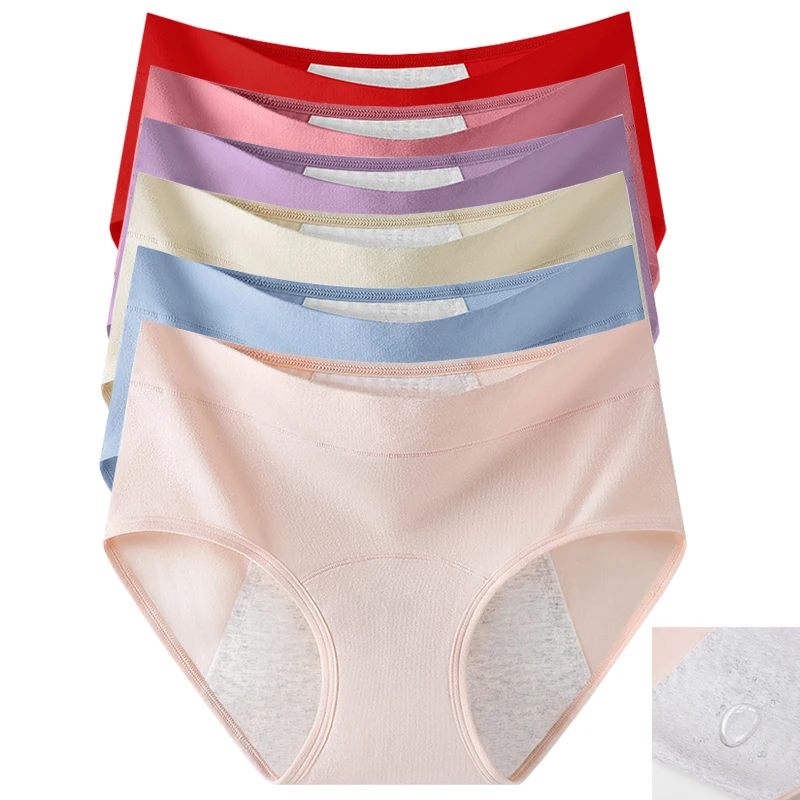 1pcs Girl Menstrual Panties Women's Physiological Briefs Ladies Period Leak Proof Panty High Waist Cotton Underwear