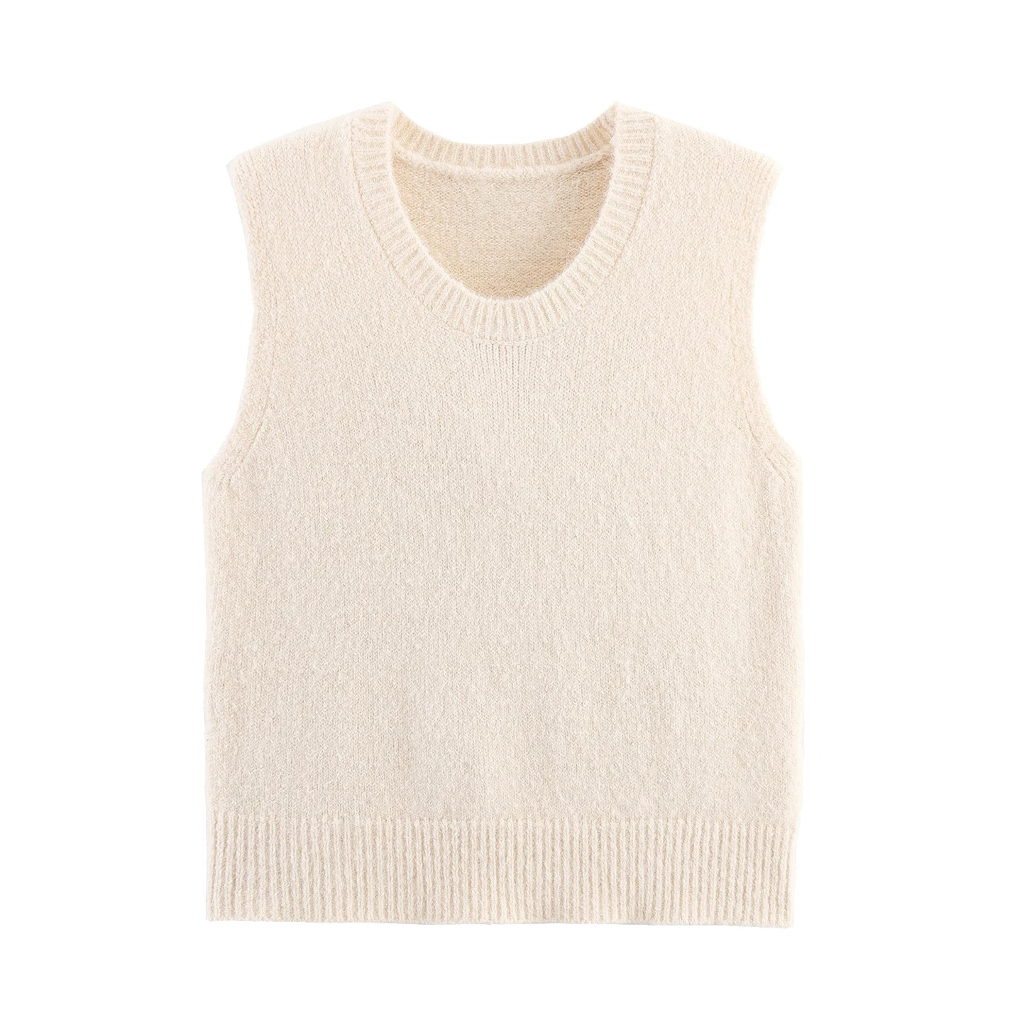 

iny Sequin Ba Split round Ne Knitted Vest 2025 Summer New Women's Pullover Jaet Z Commute Sle Color Poly...