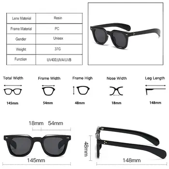 JNPCXI קטן מרובע נשים מסמרות קישוט משקפי שמש שיפוע ג'לי תה רטרו פאנק גברים משקפי שמש גווני UV400 8 best sales משקפי שמש של תה - №6