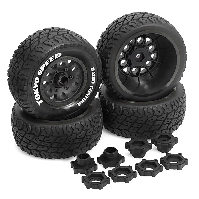 

4pcs 1/10 Short Course Truck Tires Tyre Wheel With 12mm 14MM 17MM Hex For Slash Arrma Senton HuanQi 727 Vkar 10sc Hpi Rc Car