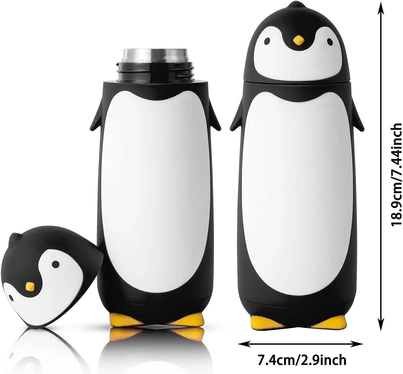 Penguin Stainless Steel Water Bottle, Coffee Flask, Vacuum Flasks Set, Thermoses, Insulated Cute Tumblers, Travel Mug, Tea Mug